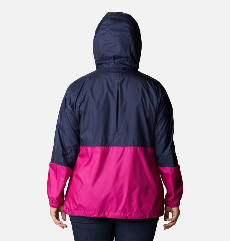 Columbia Flash Forward Windbreaker Jakke Dame Marineblå Fuchsia | Plus Size 53147W